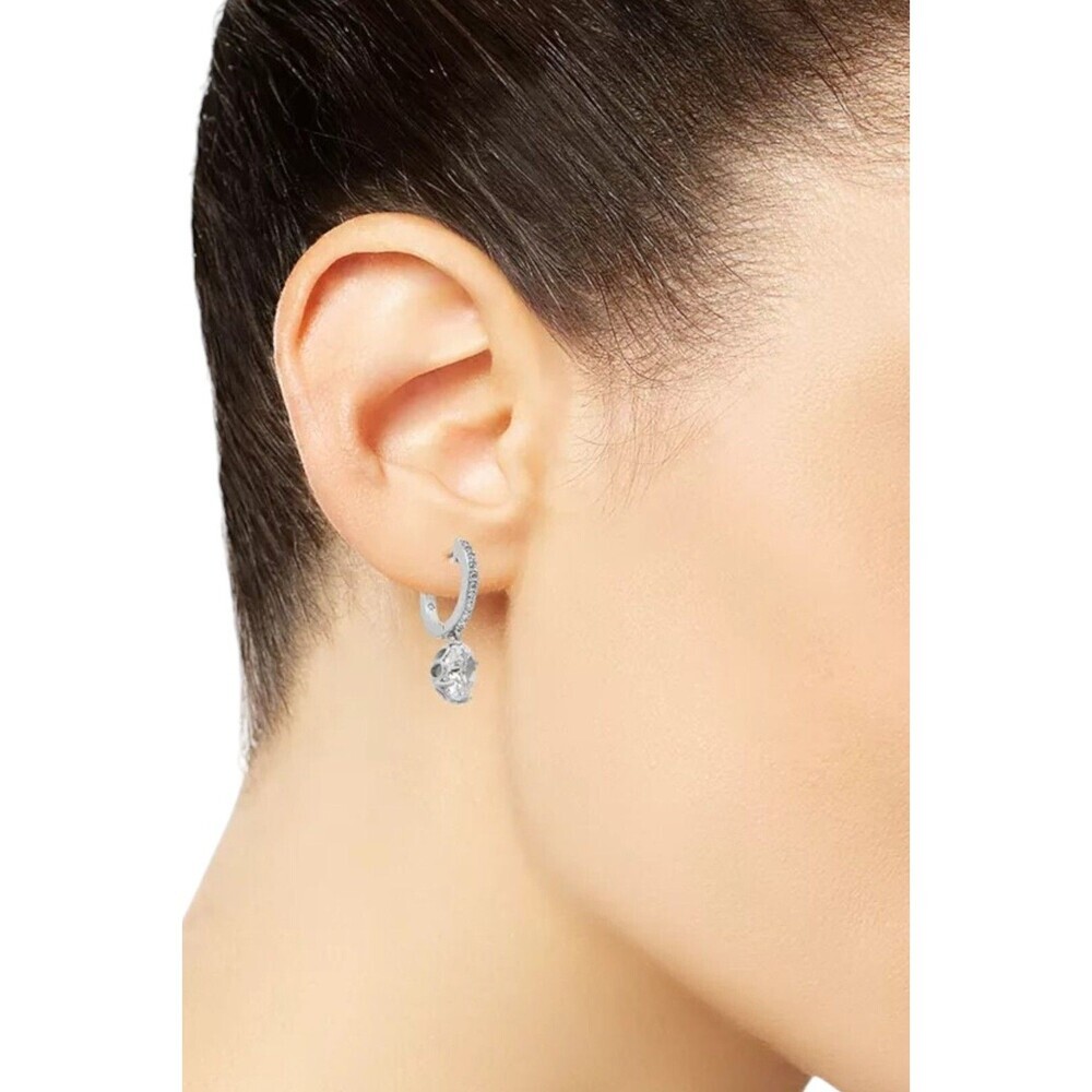 Kate Spade That Sparkle Pave Huggies Earrings in Silver - Picture 3 of 3